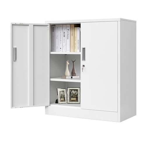 Black Metal Storage Cabinet with Two Drawers and Adjustable Shelf M342534