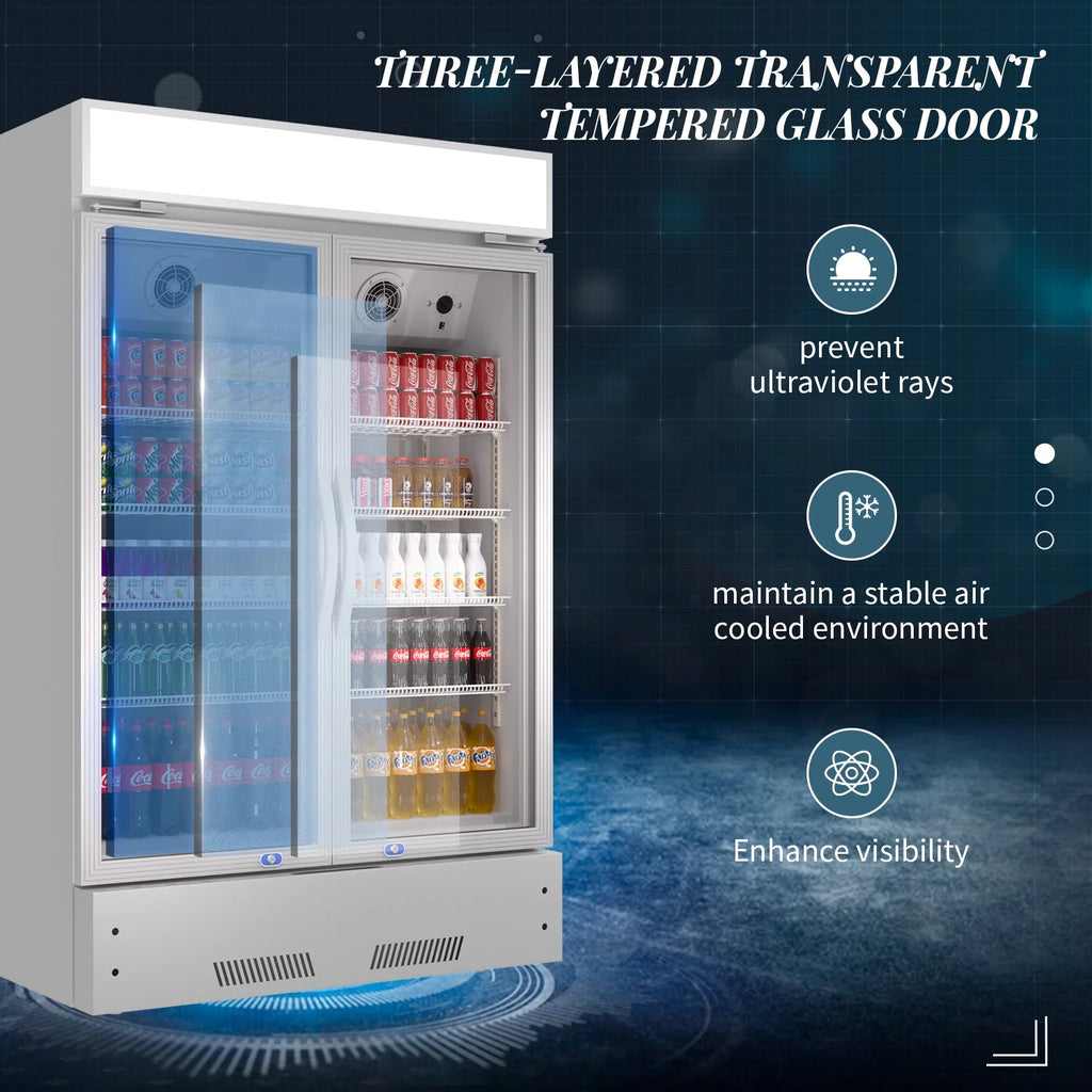 38'' Commercial Beverage Display Refrigerator with 2 Glass Doors P62792