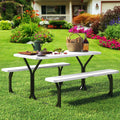 Heavy-Duty Outdoor Picnic Table Set Black H755473
