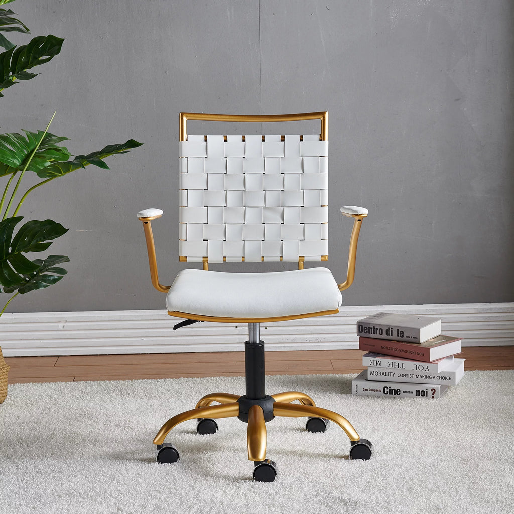 Vegan Leather Ergonomic Swivel Desk Chair J712801