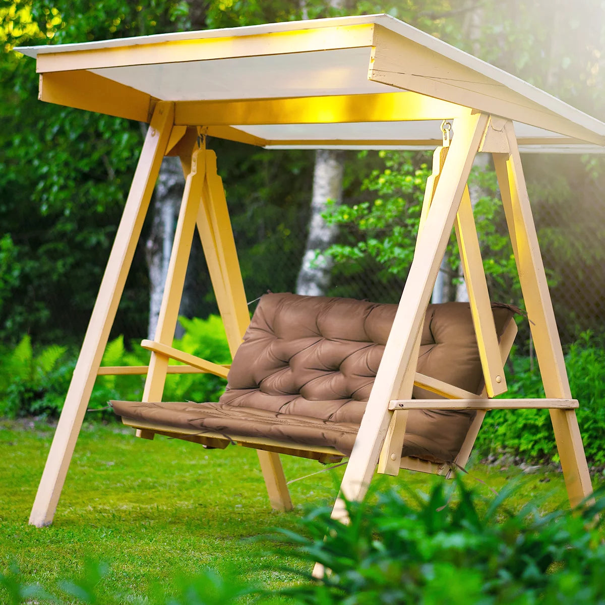 Waterproof Sun-Resistant Outdoor Bench Cushion with 8 Nonslip Ties X248