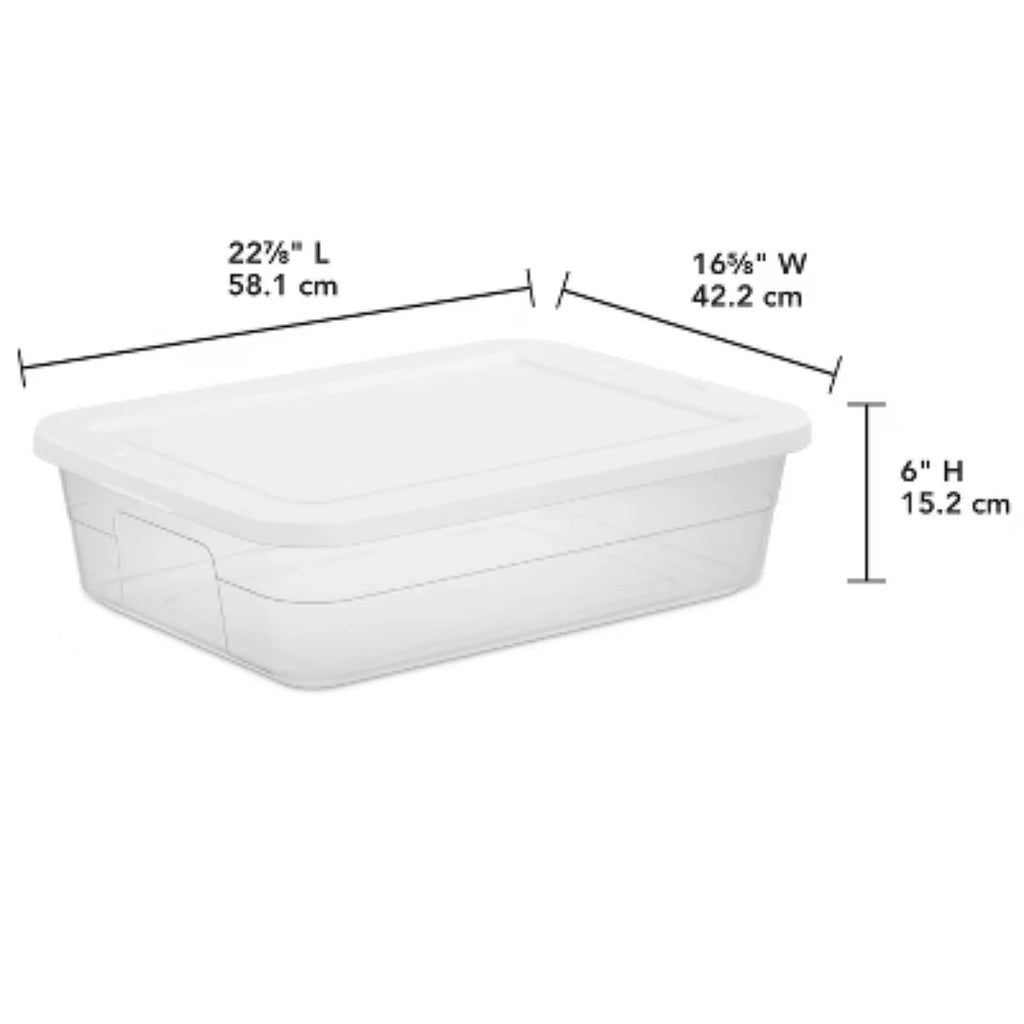 Clear 28 Quart Under Bed Storage Container with Lid J764