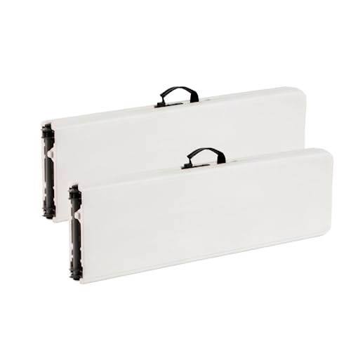 2.75ft White Plastic Folding Bench E5558