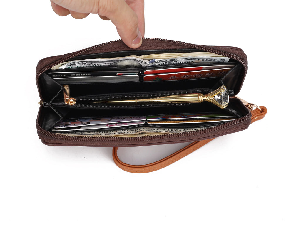 Black Vegan Leather Bucket Bag & Wristlet Wallet 2-Piece Set Q231573