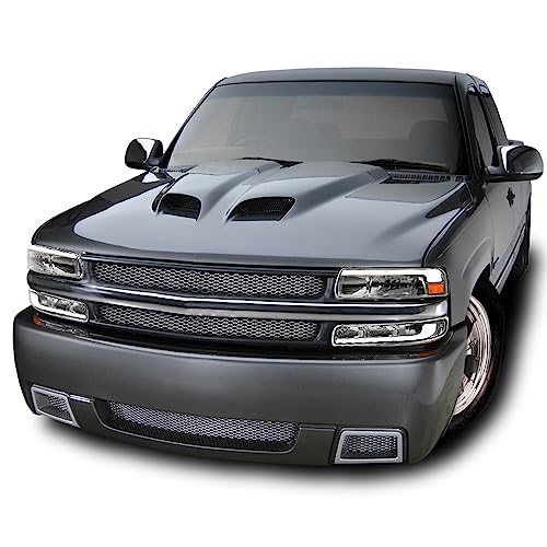 Compatible With Chevy Silverado Suburban Tahoe LED Strip Bar Black Housing Headlights With Signal Bumper Lamps Amber Reflector 4-Pieces K6117