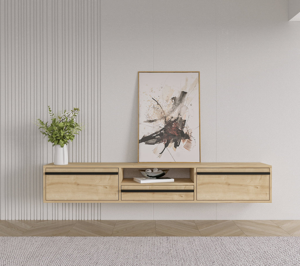 71" Wall Mounted Floating Entertainment Media Console D2041