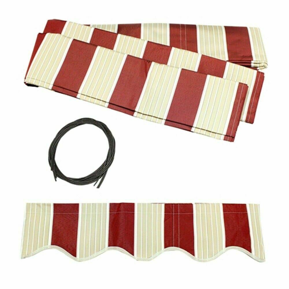 Black Frame Retractable Patio Awning 13 x 10 ft Multi Red Z5105