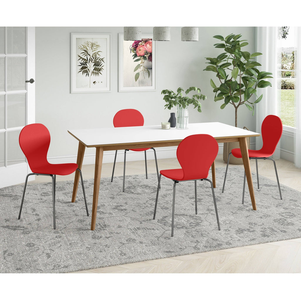 Mid Century Modern Armless Dining Chair Set of 4 Natural S251362