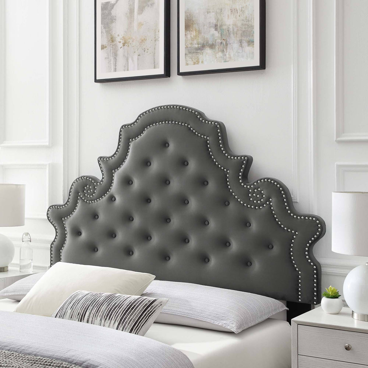 Teal Performance Velvet King Headboard N232720