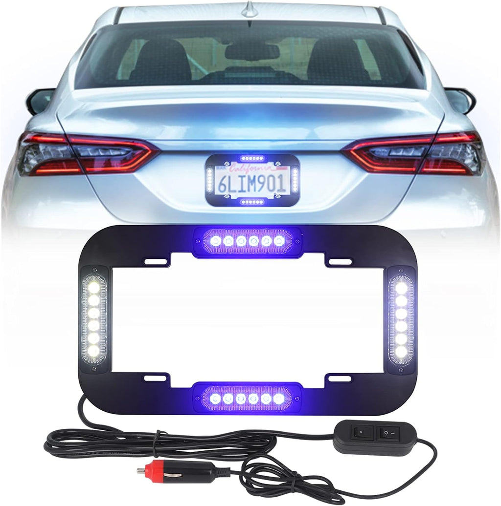 Amber and White 13.5 inch 24 LED Emergency Strobe Lights Pack of 2 T3318