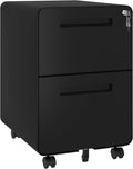 White 2 Drawer Metal Rolling File Cabinet with Lock Z1651