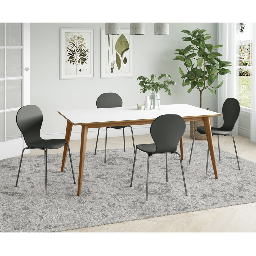 Mid Century Modern Armless Dining Chair Set of 4 Natural S251362