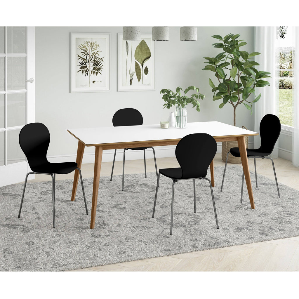 Mid Century Modern Armless Dining Chair Set of 4 Natural S251362