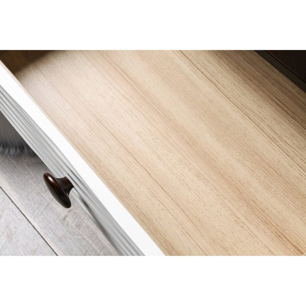 White Solid Wood 1 Drawer Nightstand P683793