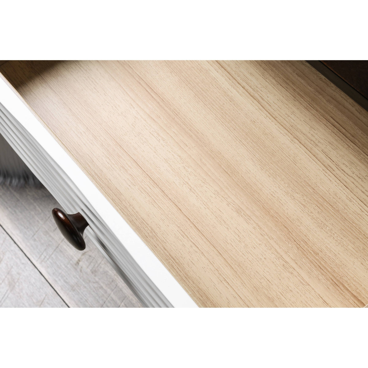 White Solid Wood 1 Drawer Nightstand P683793