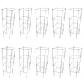 Galvanized Square Folding Tomato Cage Plant Support Stake Tower 12 inch by 46 inch, Pack of 10 Sets Y5383