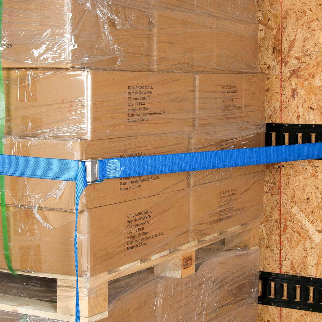2 x 20' E-Track Cam Straps Blue Polyester Tie-Downs G283