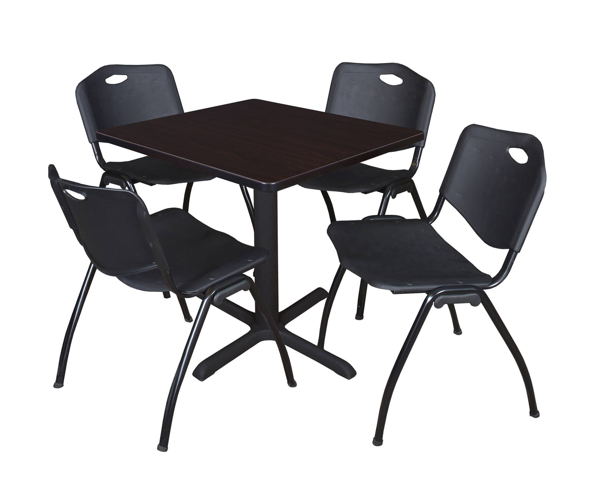 Square Breakroom Table & 4 Stack Chairs V4524