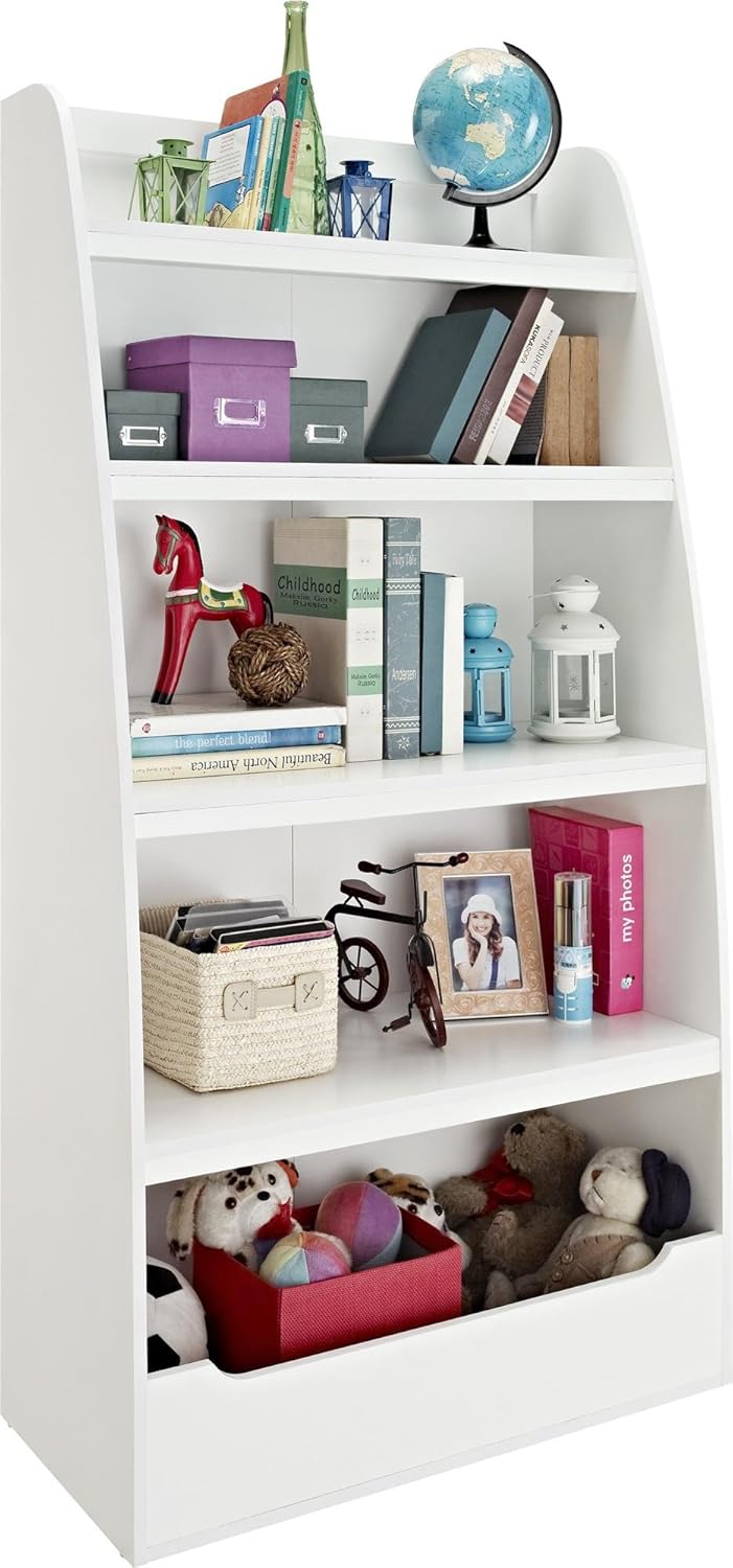 White 4 Shelf Kids' Bookcase T89342