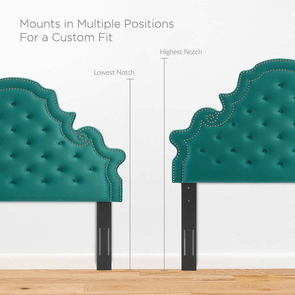 Teal Performance Velvet King Headboard N232720