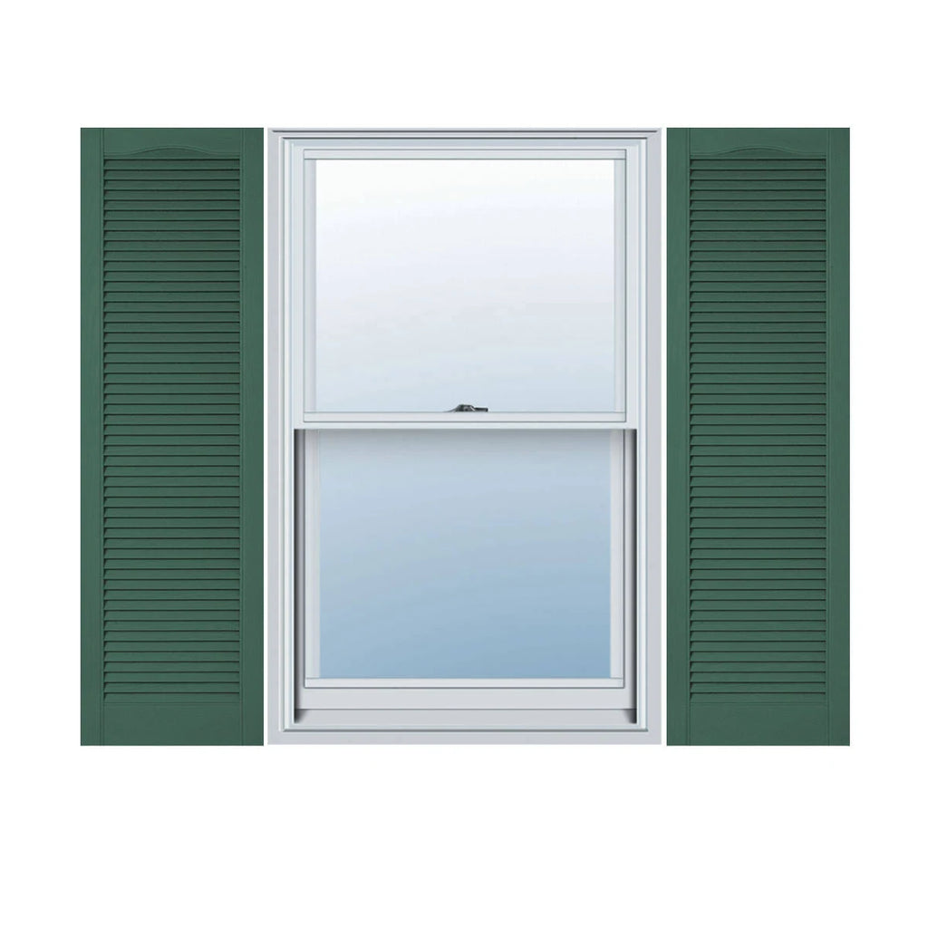 Vinyl Cathedral Top Open Louver Shutters E578