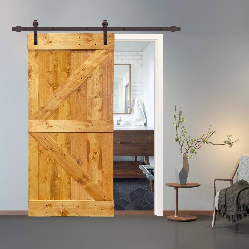 36 in. x 84 in. Wood Interior Sliding Barn Door with Hardware Kit N230