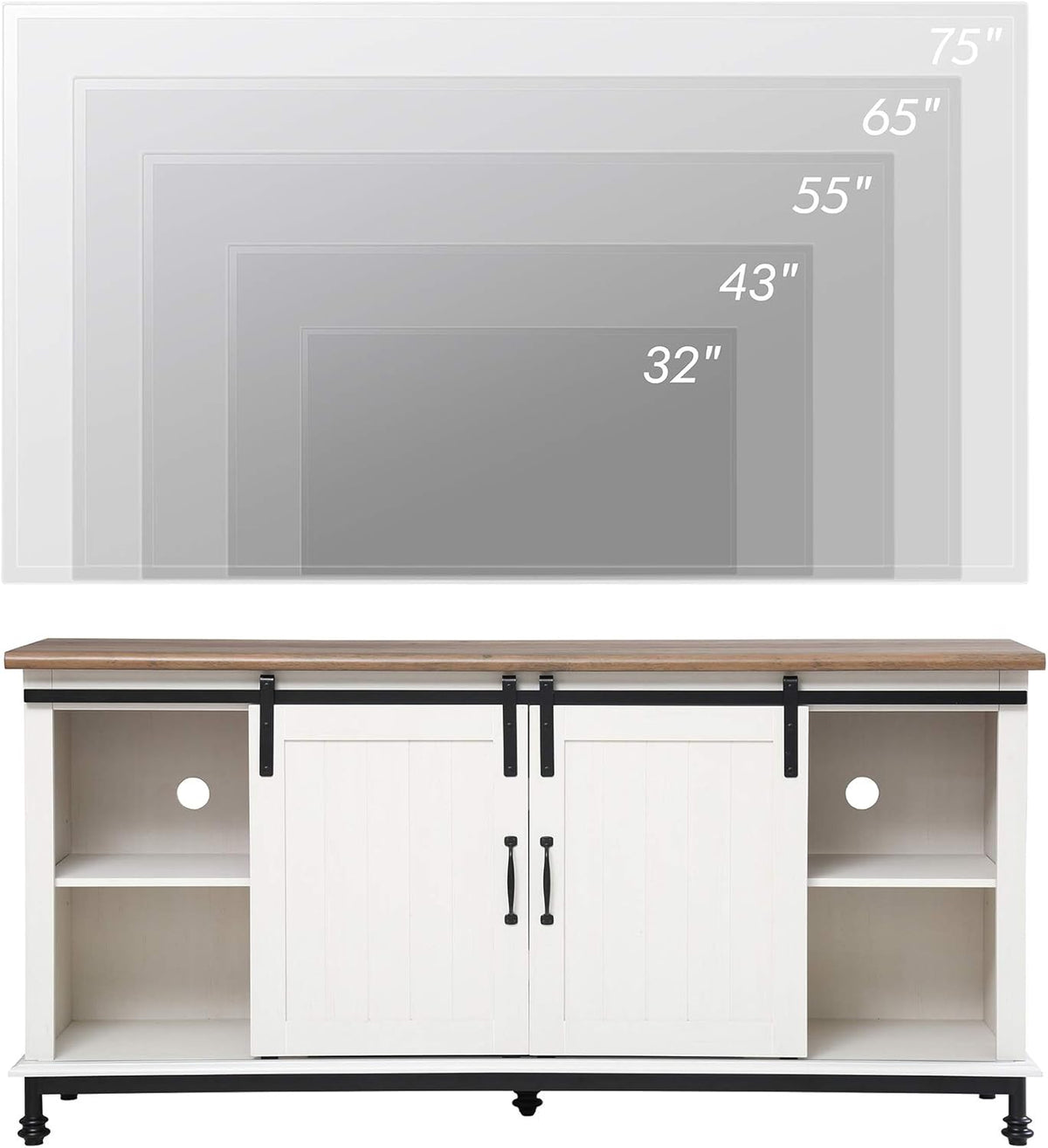 White Wood Metal TV Stand Z263