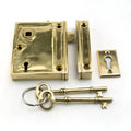 Brass Rim Lock Set P3368