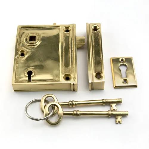Brass Rim Lock Set P3368