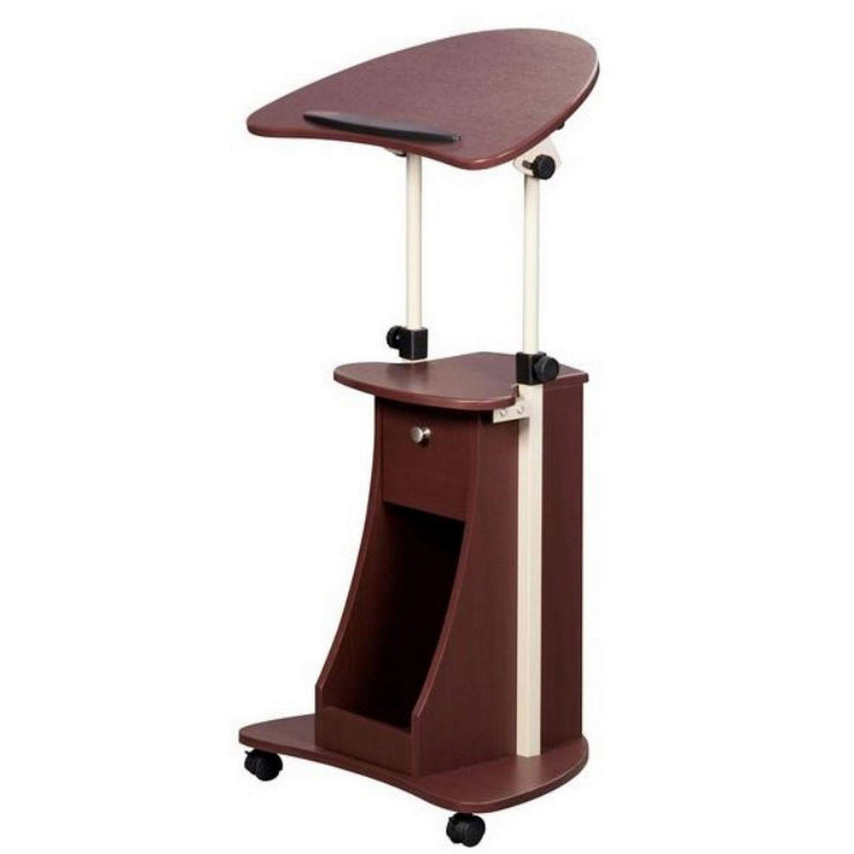 Rolling Adjustable Laptop Cart with Storage Black R518