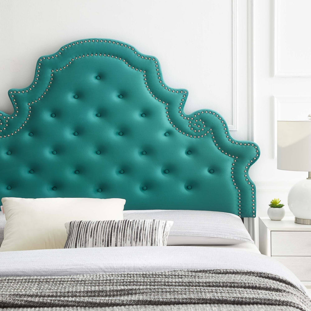 Teal Performance Velvet King Headboard N232720