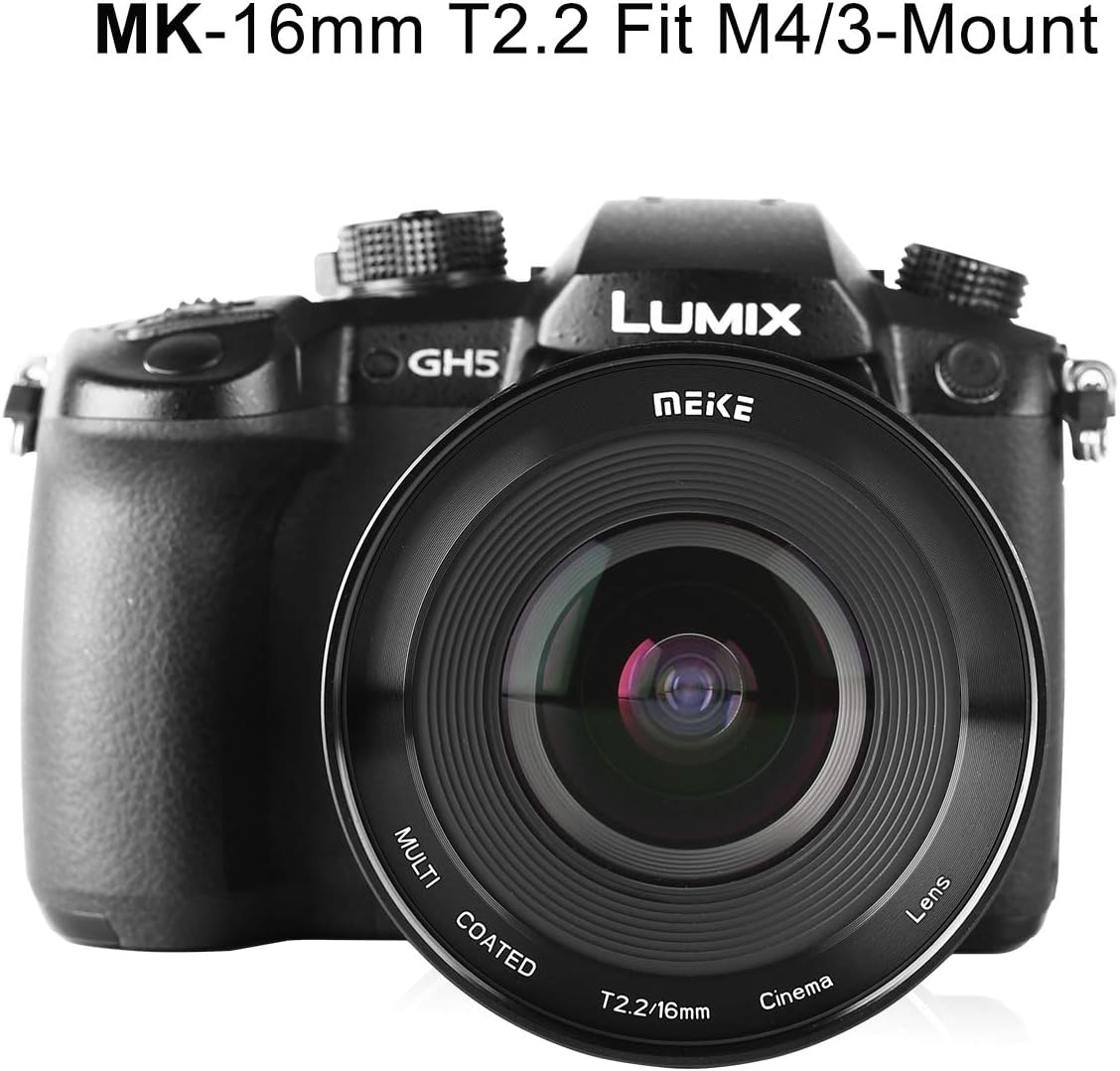 16mm T2.2 Manual Focus Wide Angle Prime Cinema Lens for M43 Mount X451