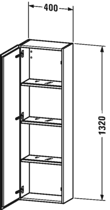 Semi-tall Cabinet with 1 Door P6998