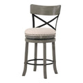 Light Grey and Black Wood Counter Height Bar Stool Set of 2 C126710