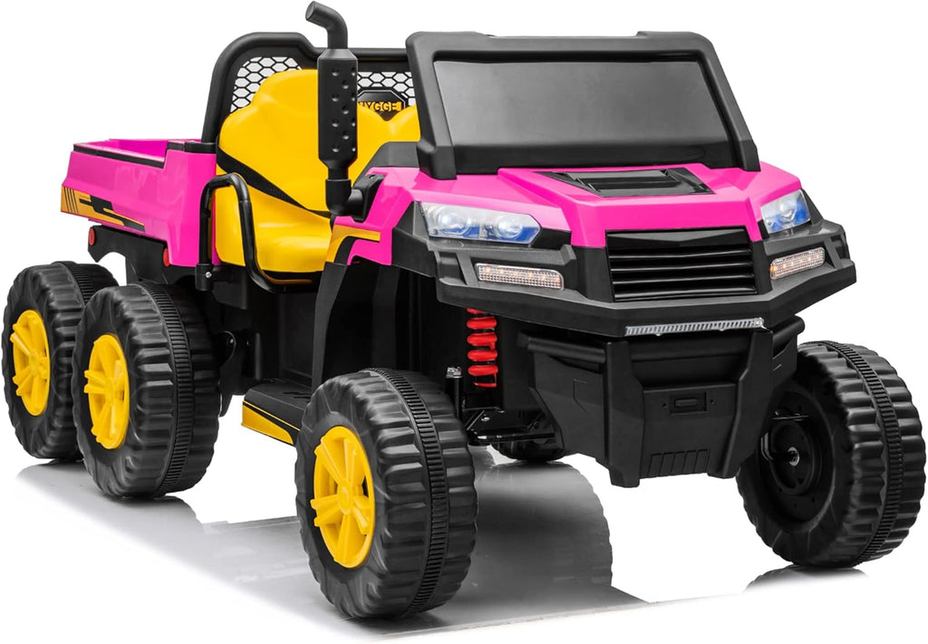 12V 2 Seater Kids Ride On Car with Remote Control 4WD Ride On Truck with Working Dump Bed Battery Powered 6 Wheels Ride On Toys Car, Bluetooth, Music Play, Green V455820