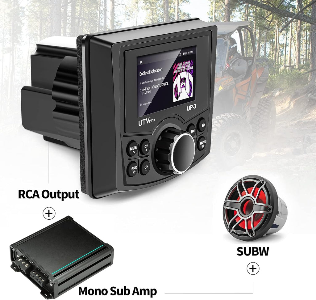 UTV Stereo AM/FM with Bluetooth Streaming 3 Zone L90179
