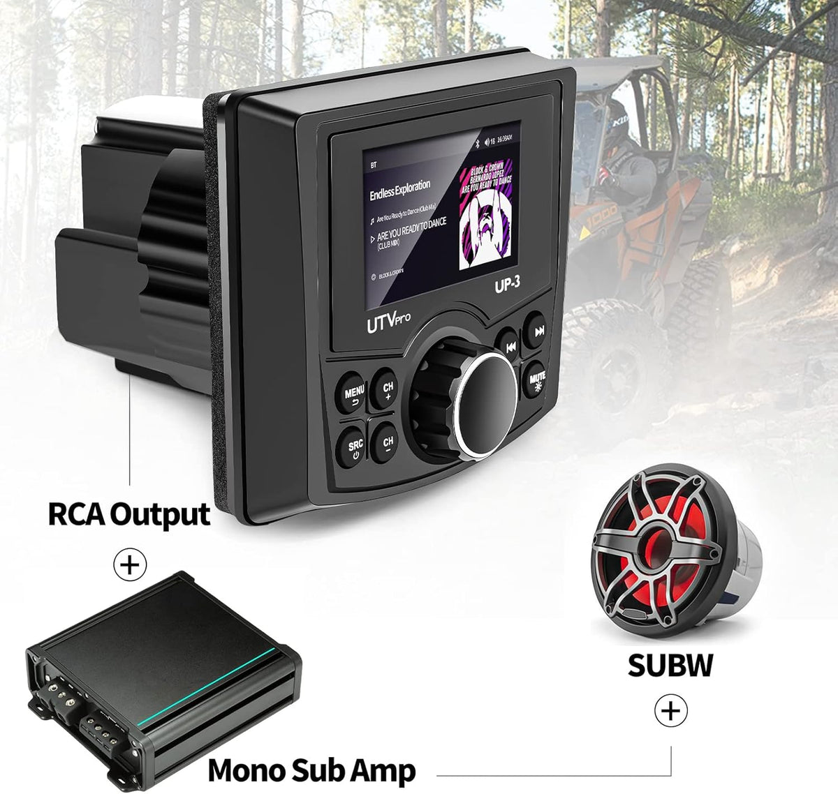 UTV Stereo AM/FM with Bluetooth Streaming 3 Zone L90179