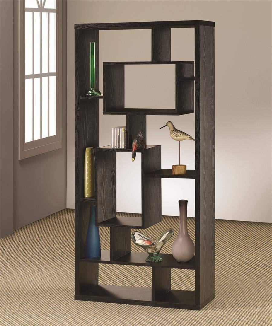Black Oak 10-Shelf Bookcase W6037