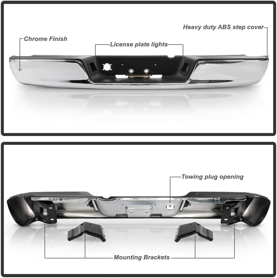 Chrome Steel Rear Step Bumper Assembly N893682