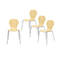 Mid Century Modern Armless Dining Chair Set of 4 Natural S251362