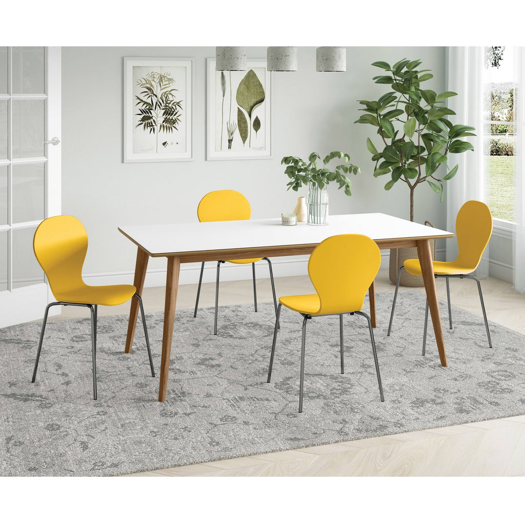 Mid Century Modern Armless Dining Chair Set of 4 Natural S251362