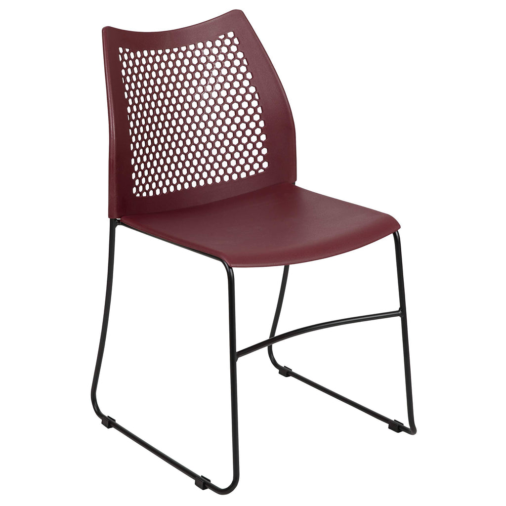 Burgundy Stack Chair with Air-Vent Back T554
