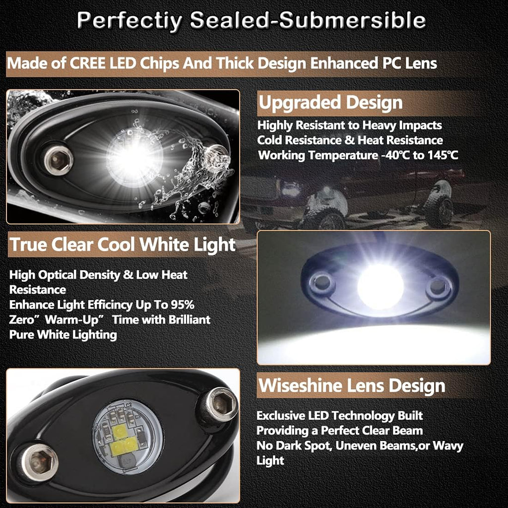 White LED Rock Lights 20PCS Waterproof L456