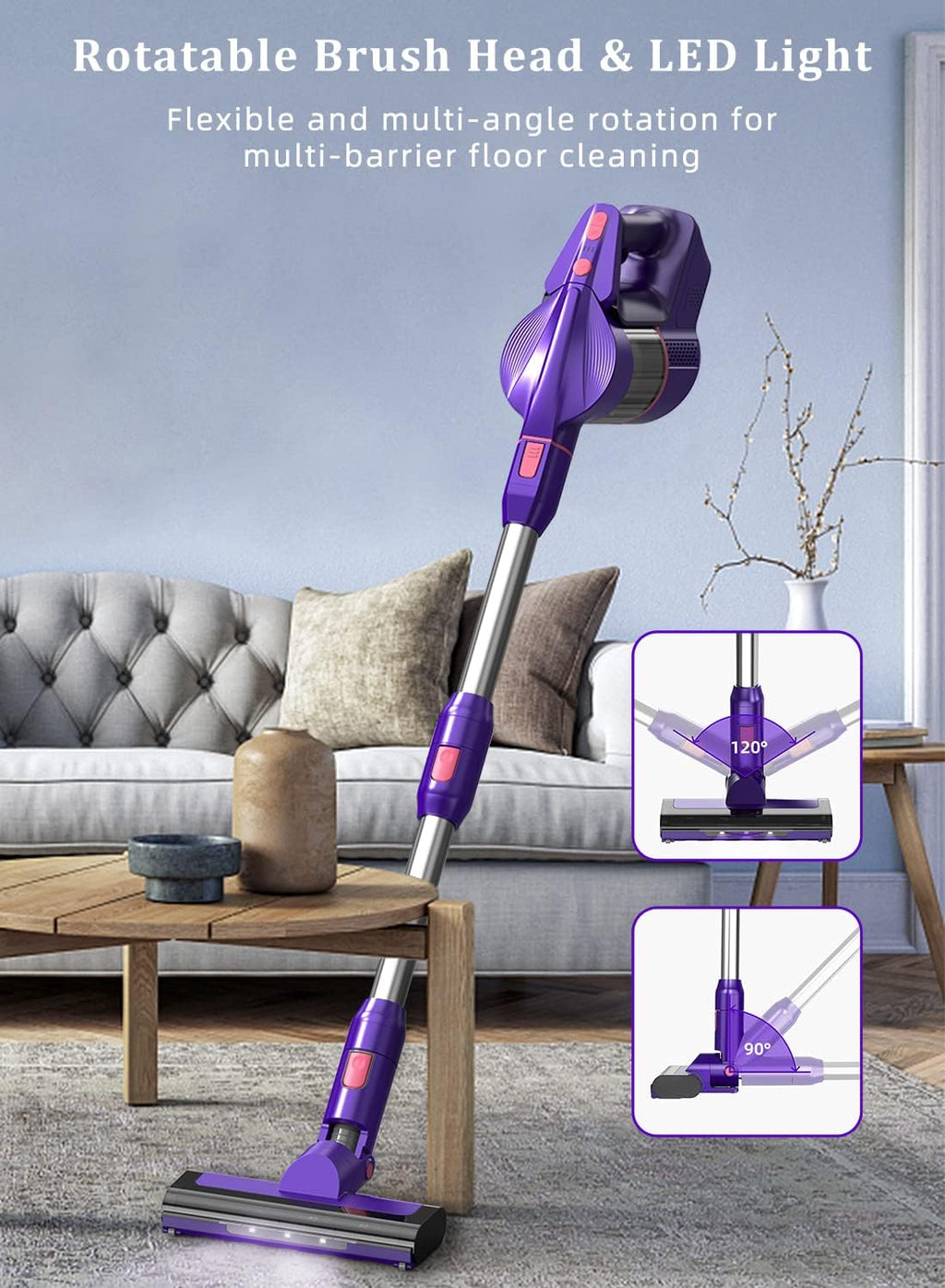 Cordless Stick Vacuum Cleaner with Detachable Battery I792
