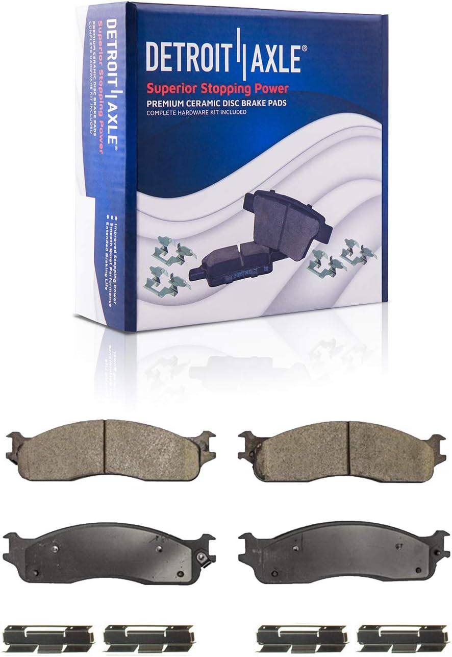 Front and Rear Drilled Slotted Disc Brake Rotors with Ceramic Pads 8pc Set T319123