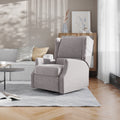 Light Gray Swivel Glider Rocker Recliner Chair Q35022