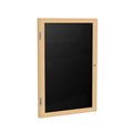 Enclosed Letter Board with Oak Wood Frame, 3 x 2 Feet, Black S803211