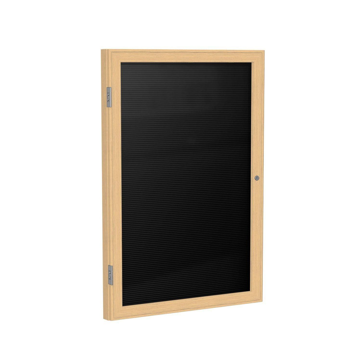 Enclosed Letter Board with Oak Wood Frame, 3 x 2 Feet, Black S803211