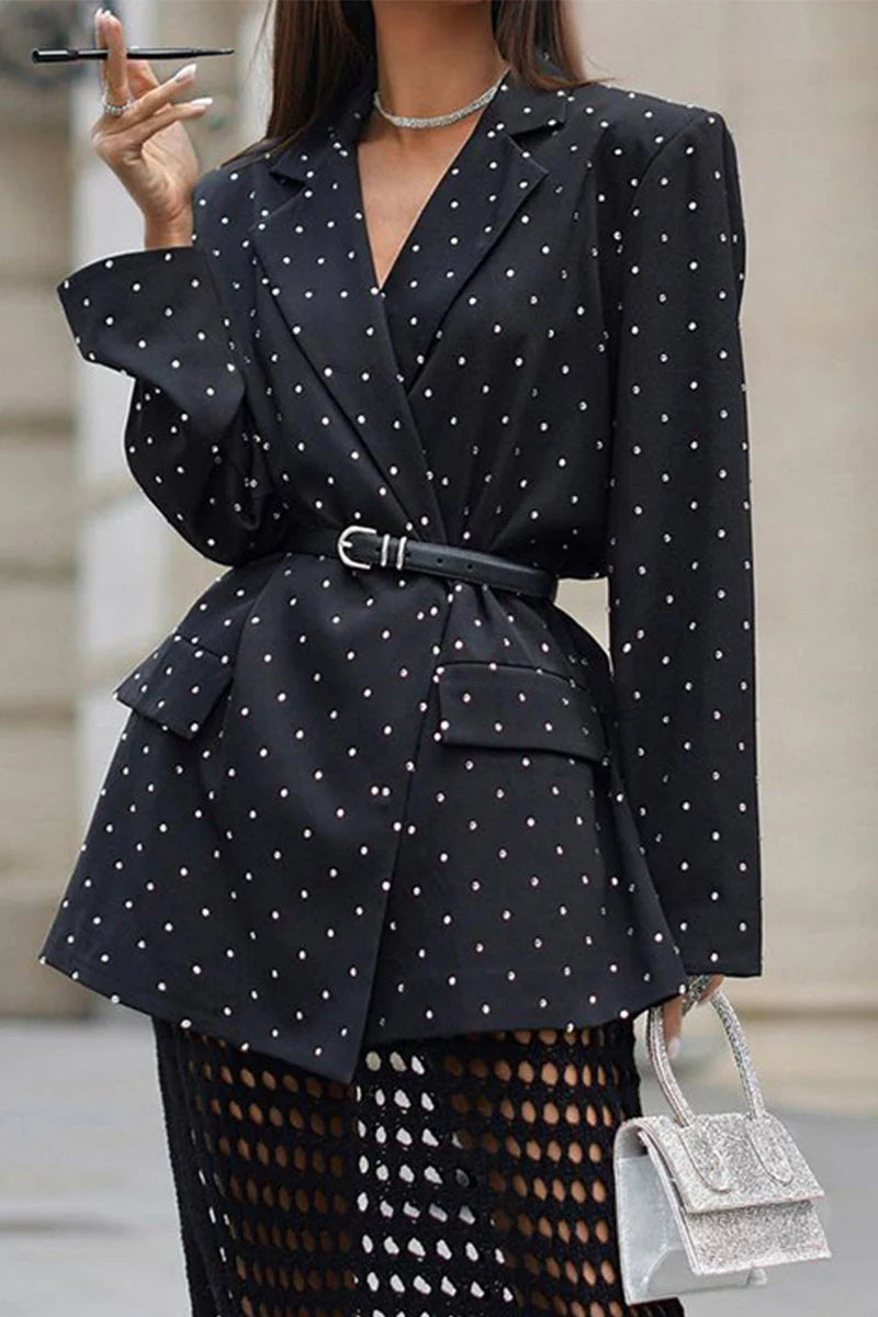 Polka Dot Belted Outerwear Z202881