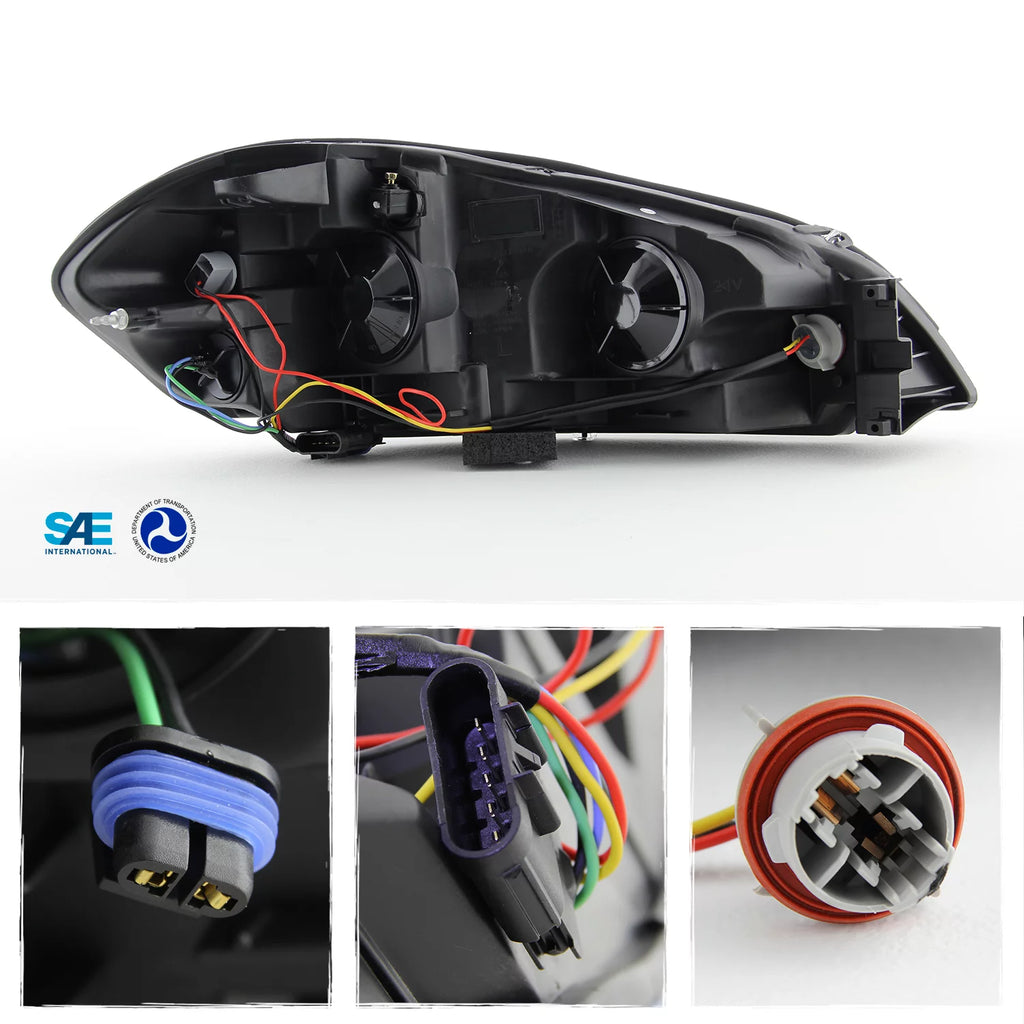 Black Bezel Headlights Pair F572